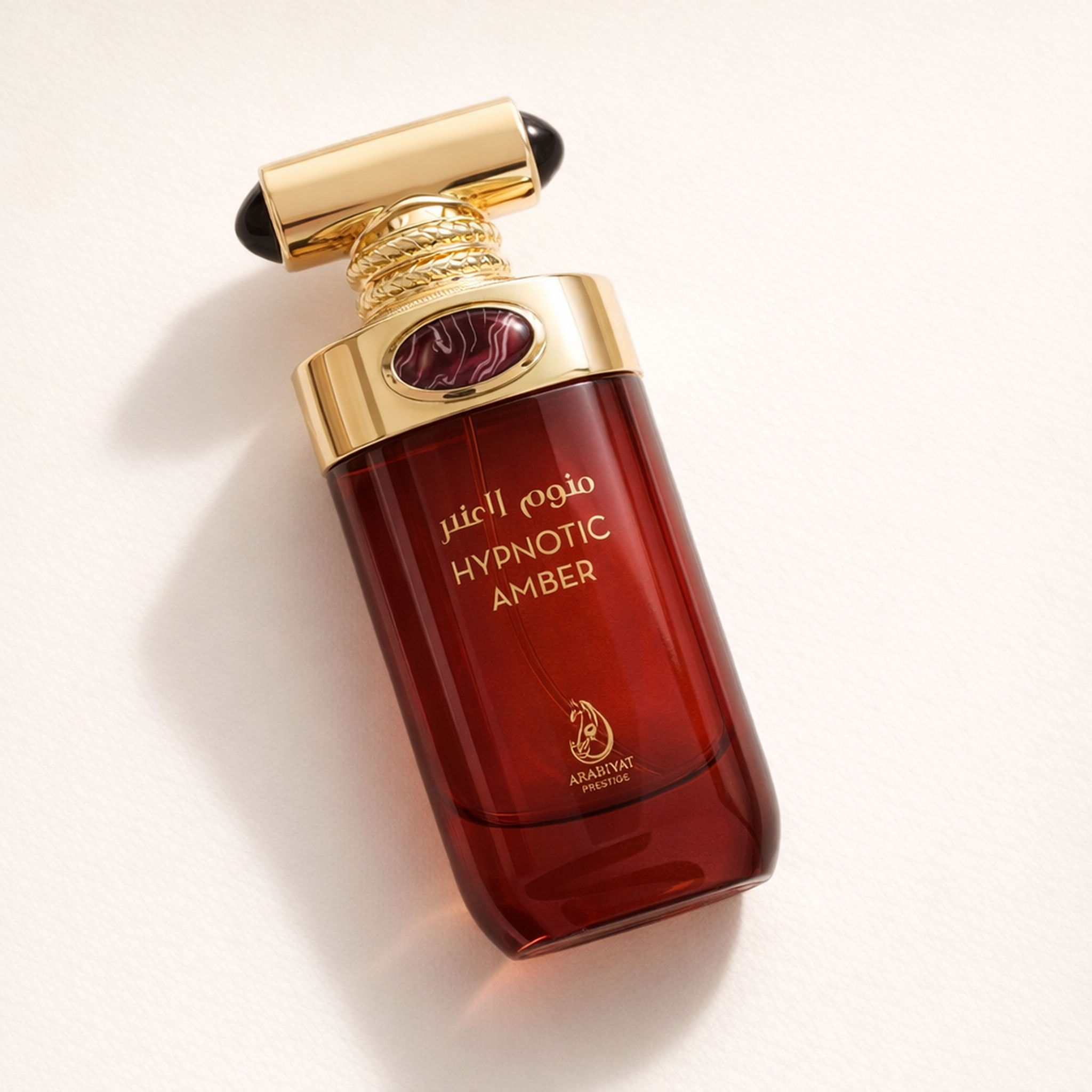 Arabiyat Prestige Hypnotic Amber EDP for Men angled still-life gallery showcase
