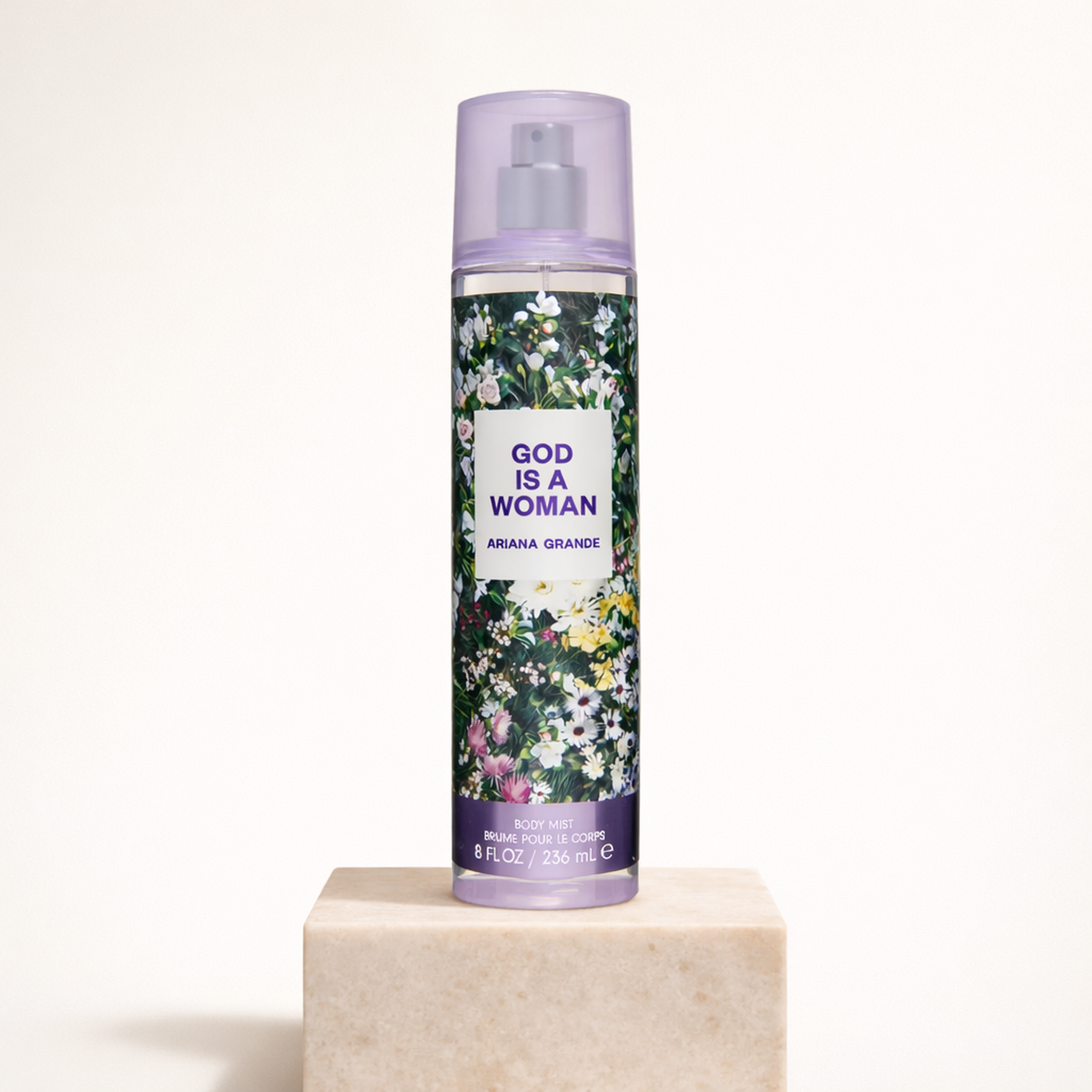 Ariana Grande God Is A Woman Body Mist upright pedestal gallery showcase