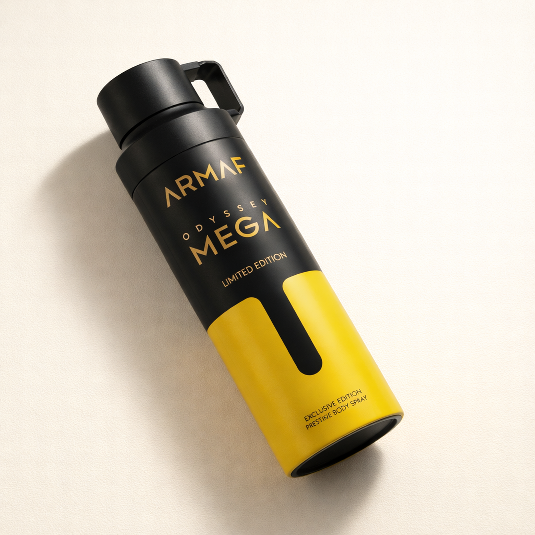 Armaf Odyssey Mega Limited Edition Body Spray angled still-life gallery showcase