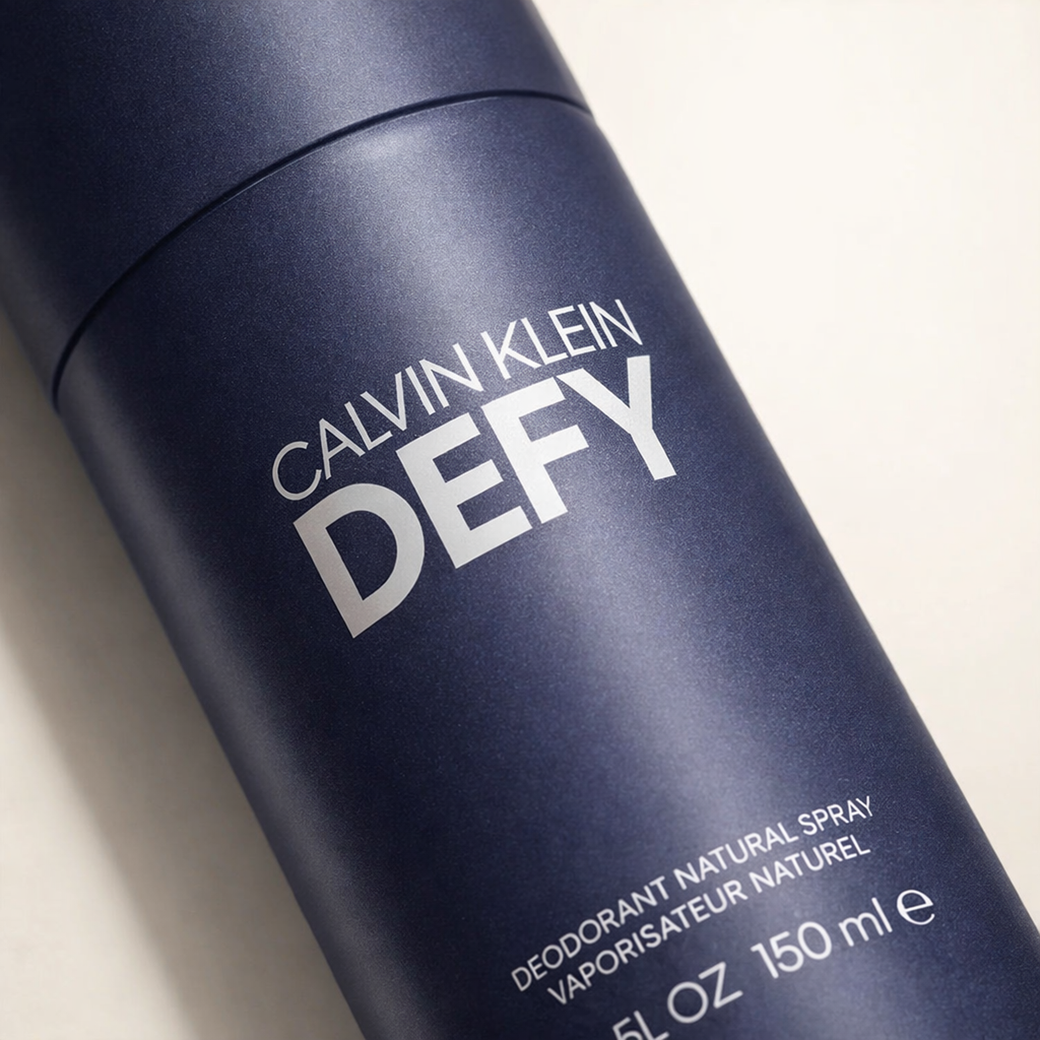 Calvin Klein Defy Deodorant Spray macro label detail gallery showcase