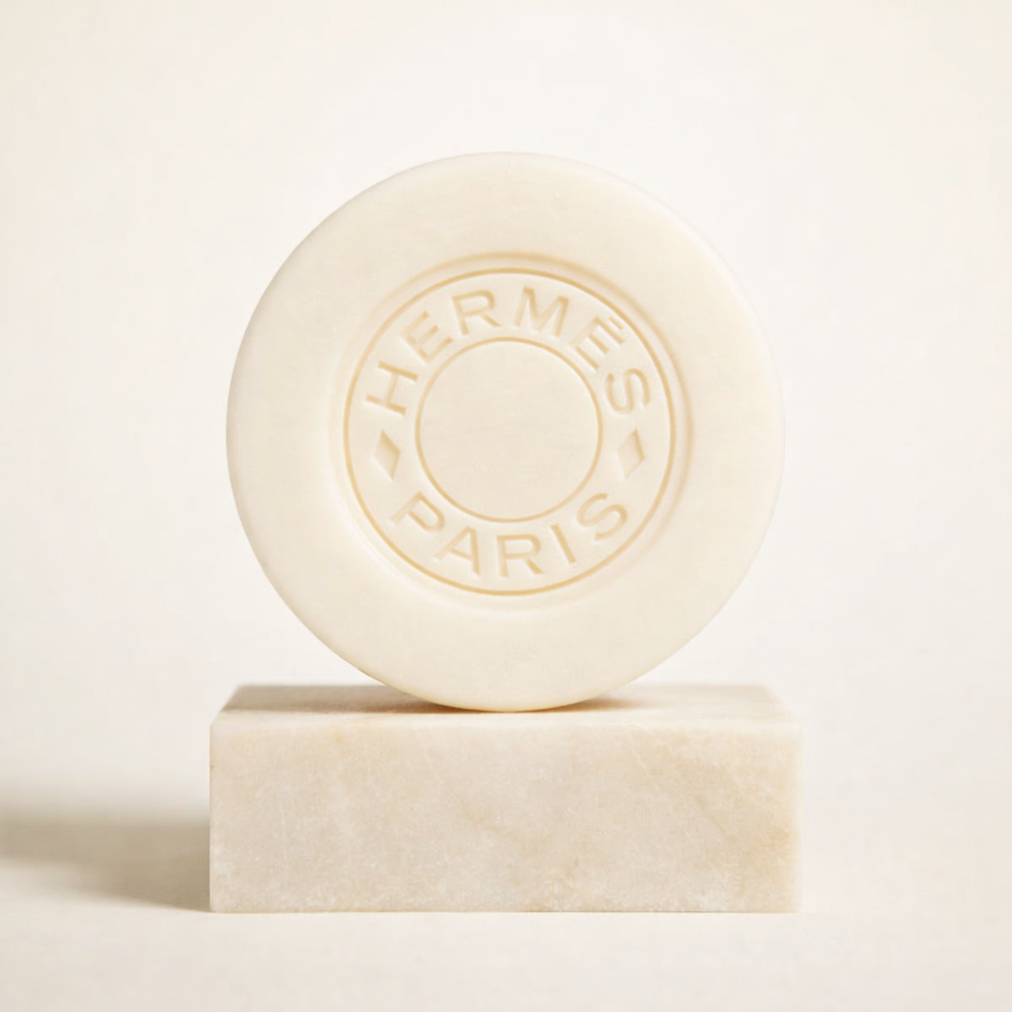 Hermes Eau De Basilic Pourpre Soap upright pedestal gallery showcase