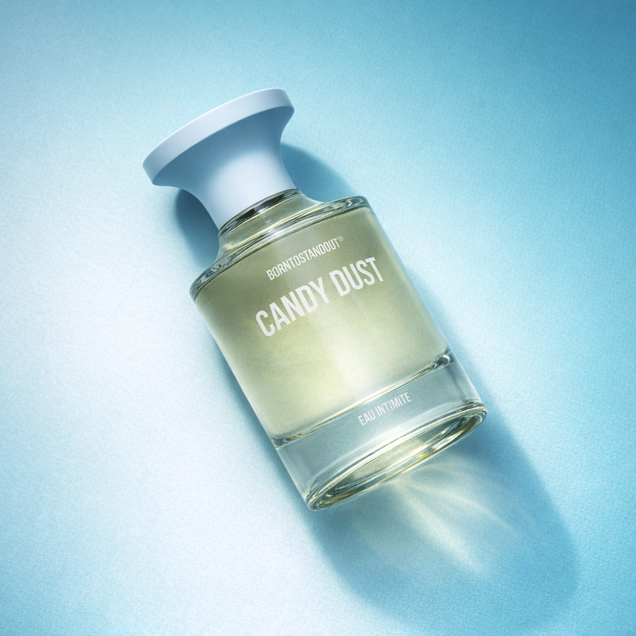 BORNTOSTANDOUT Candy Dust Eau Intimite angled still-life gallery showcase