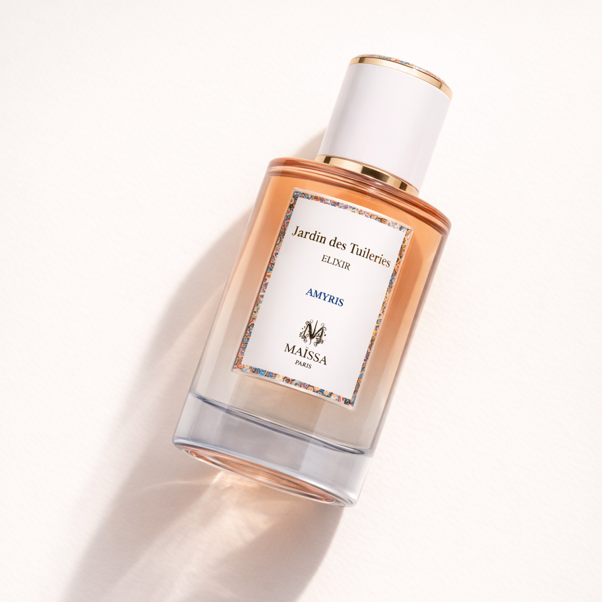 Maissa Jardin Des Tuileries Elixir Amyris EDP angled still-life gallery showcase