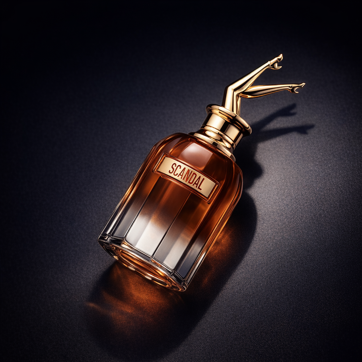 Jean Paul Gaultier Scandal Elixir Parfum For Women angled still-life gallery showcase