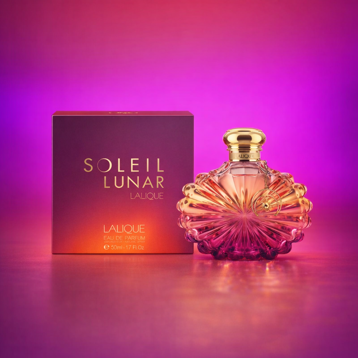 Lalique Soleil Lunar EDP For Women packaging product shot gallery showcase