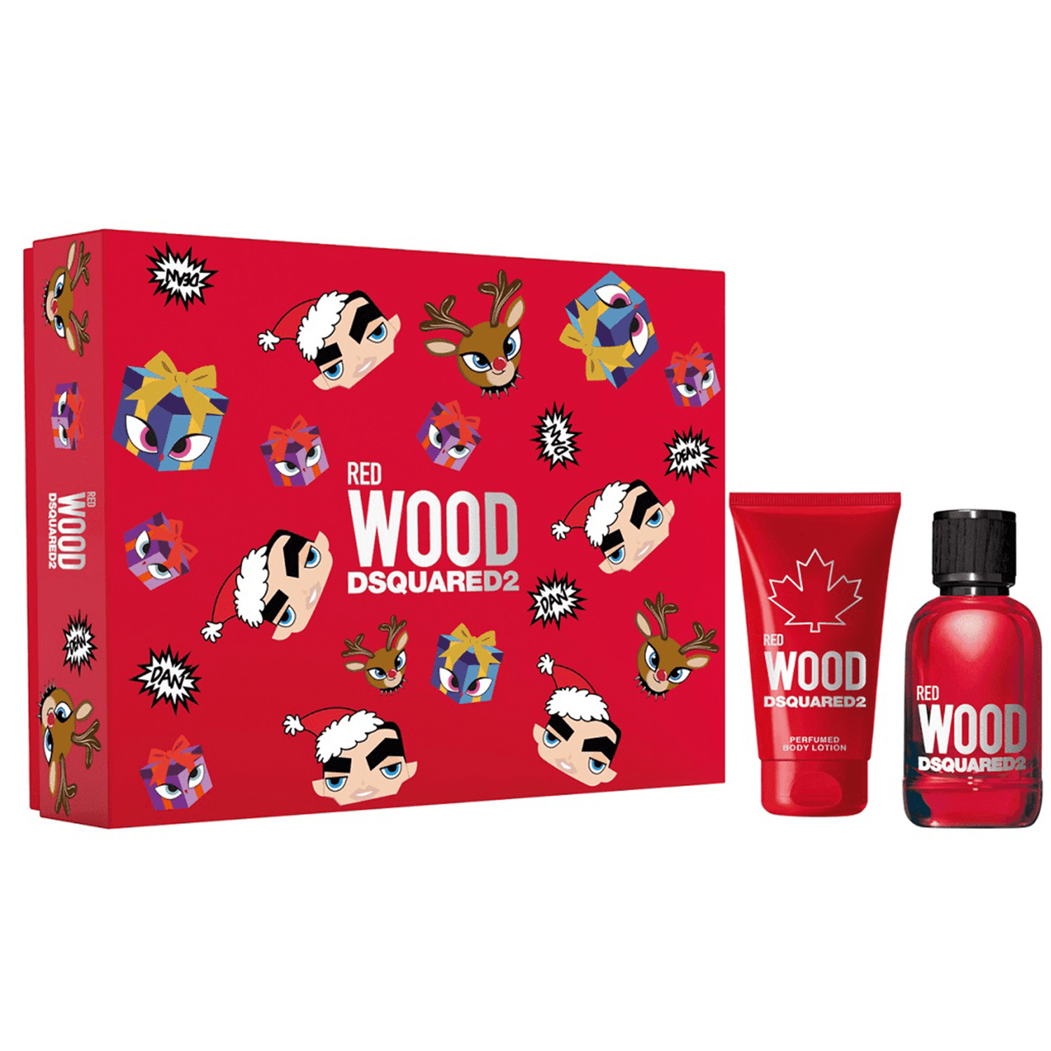 Shop DSQUARED² Wood Red EDT Body Lotion Gift Set For Women in Qatar