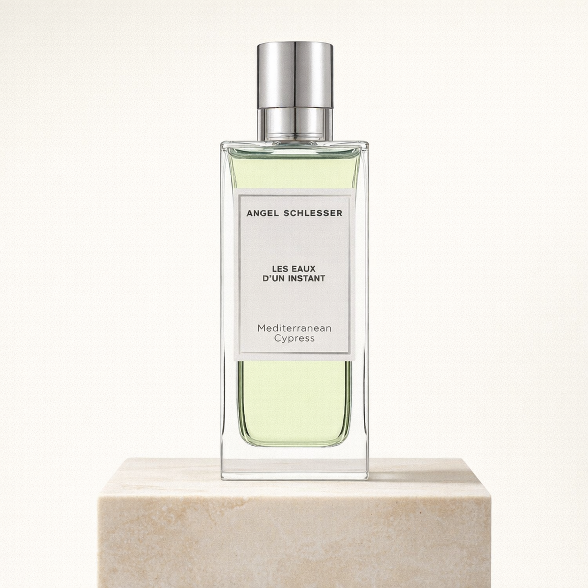 Angel Schlesser les Eaux D'un Instant Mediterranean Cypress EDT for Women upright pedestal gallery showcase