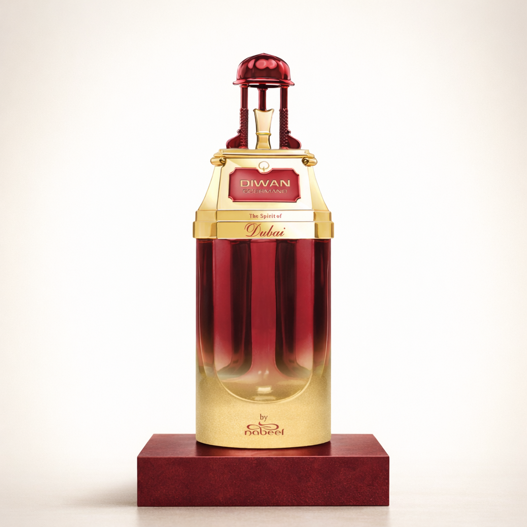 The Spirit of Dubai Diwan EDP upright pedestal gallery showcase