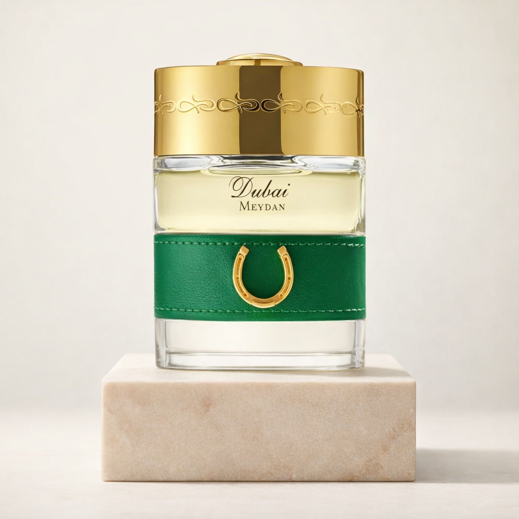 The Spirit of Dubai Meydan EDP upright pedestal gallery showcase