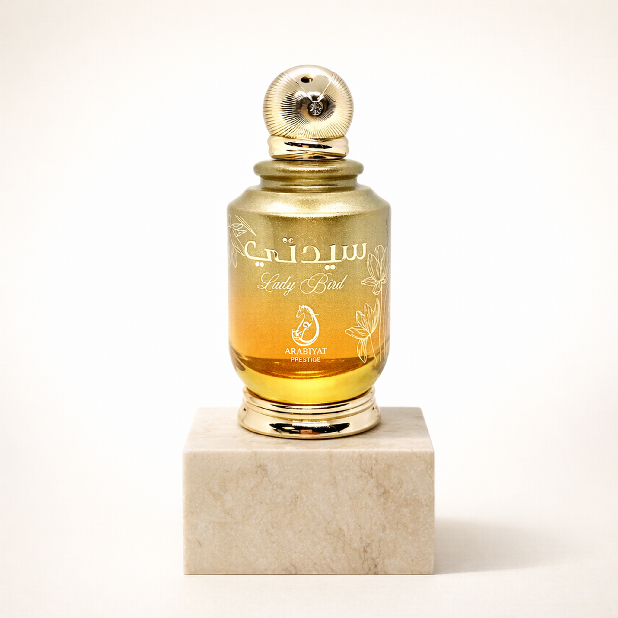 Arabiyat Prestige Lady Bird EDP for Women upright pedestal gallery showcase