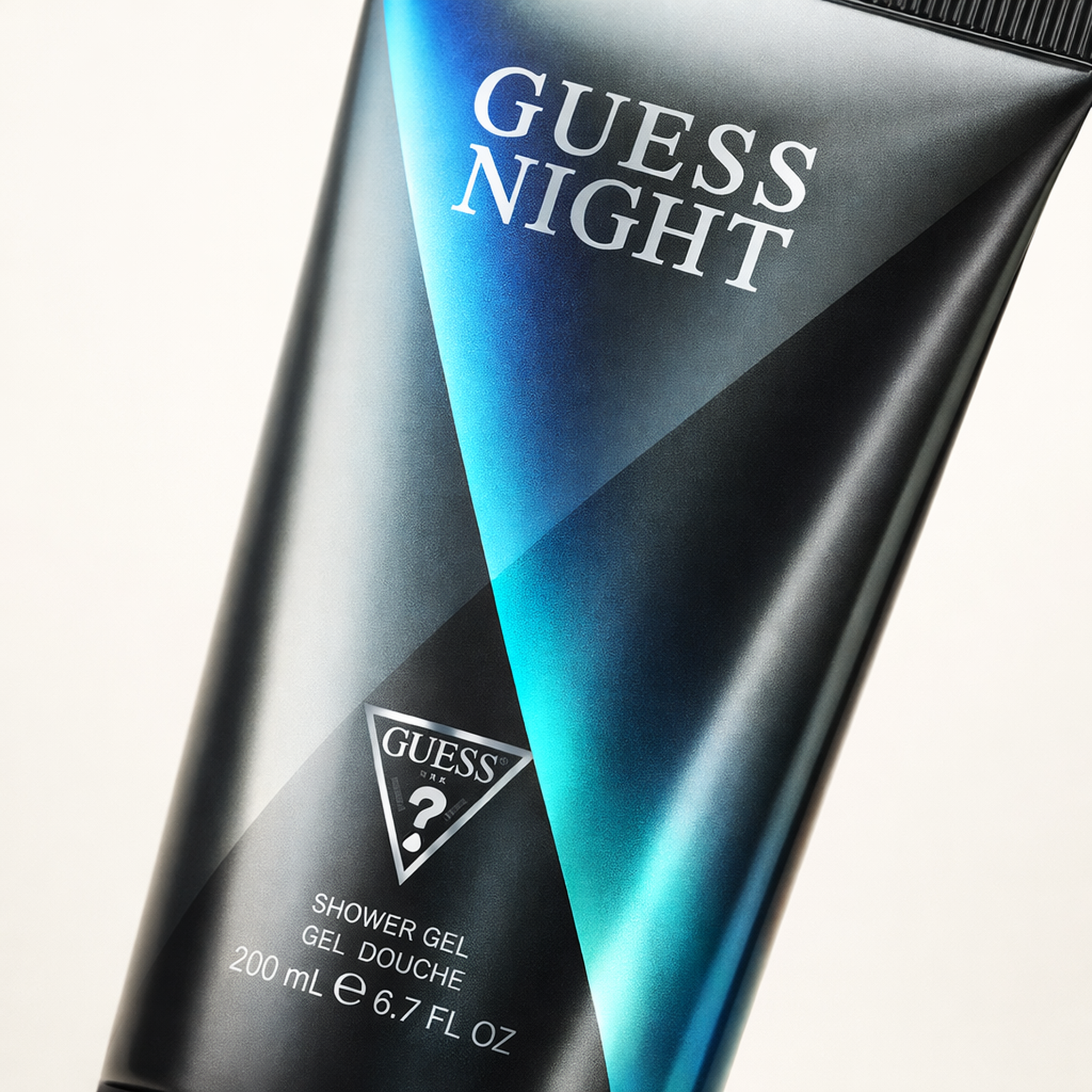 Guess Night Shower Gel macro label detail gallery showcase