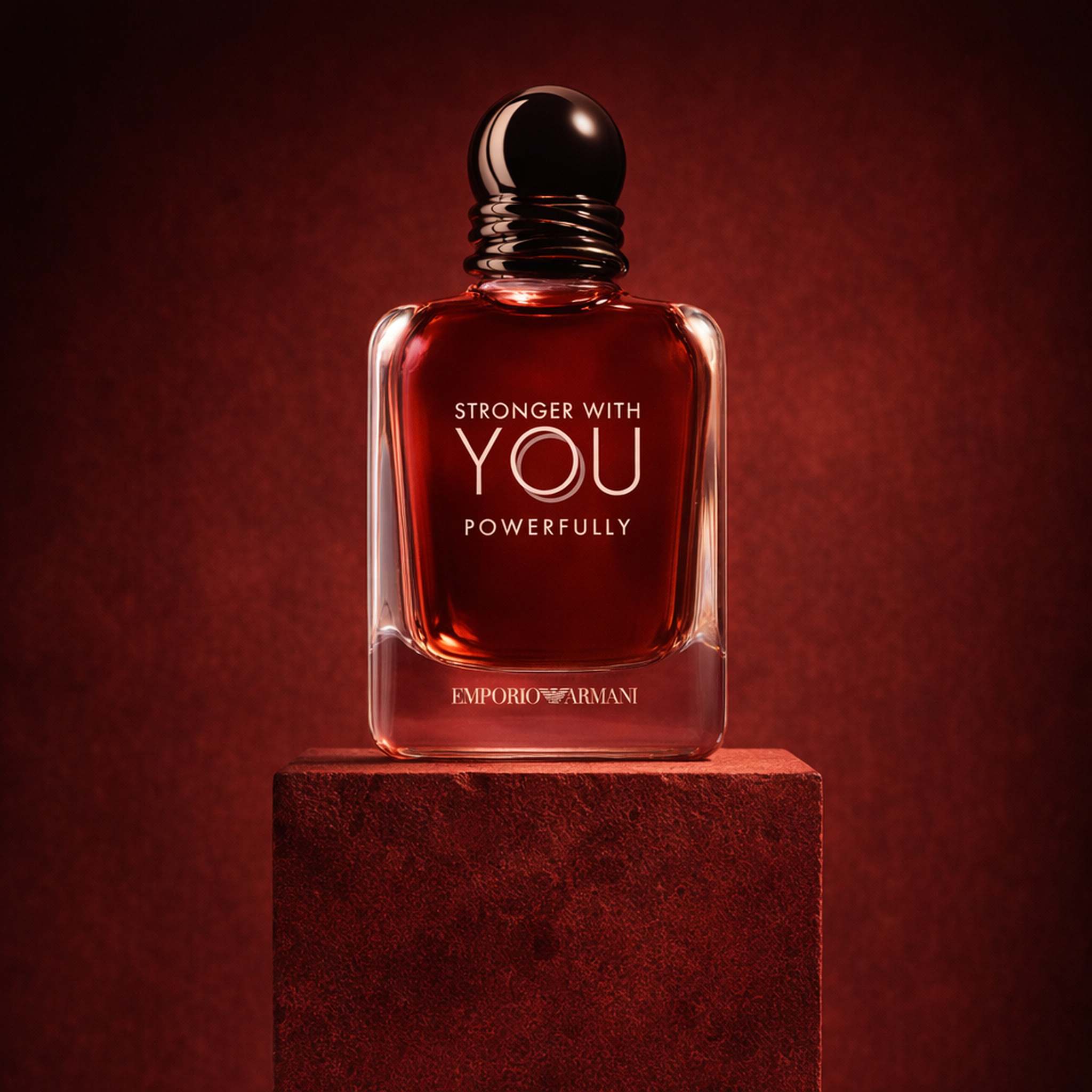 Giorgio Armani Stronger With You Powerfully EDP For Men upright pedestal gallery showcase