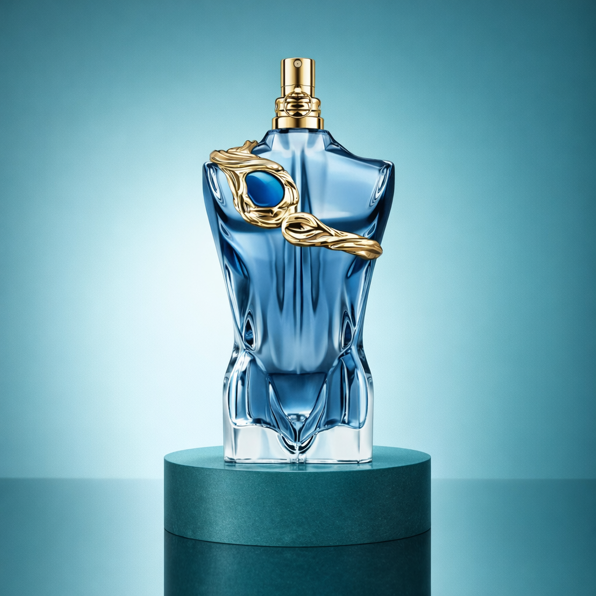 Jean Paul Gaultier Le Beau Narcisse EDP upright pedestal gallery showcase