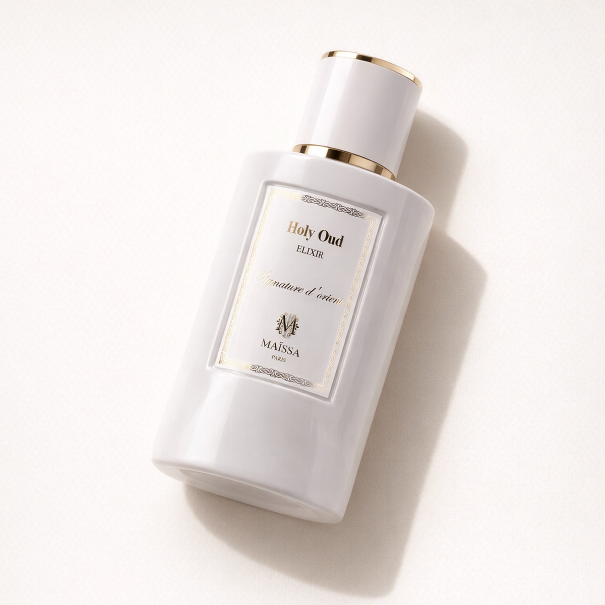 Maissa Holy Oud Elixir EDP angled still-life gallery showcase