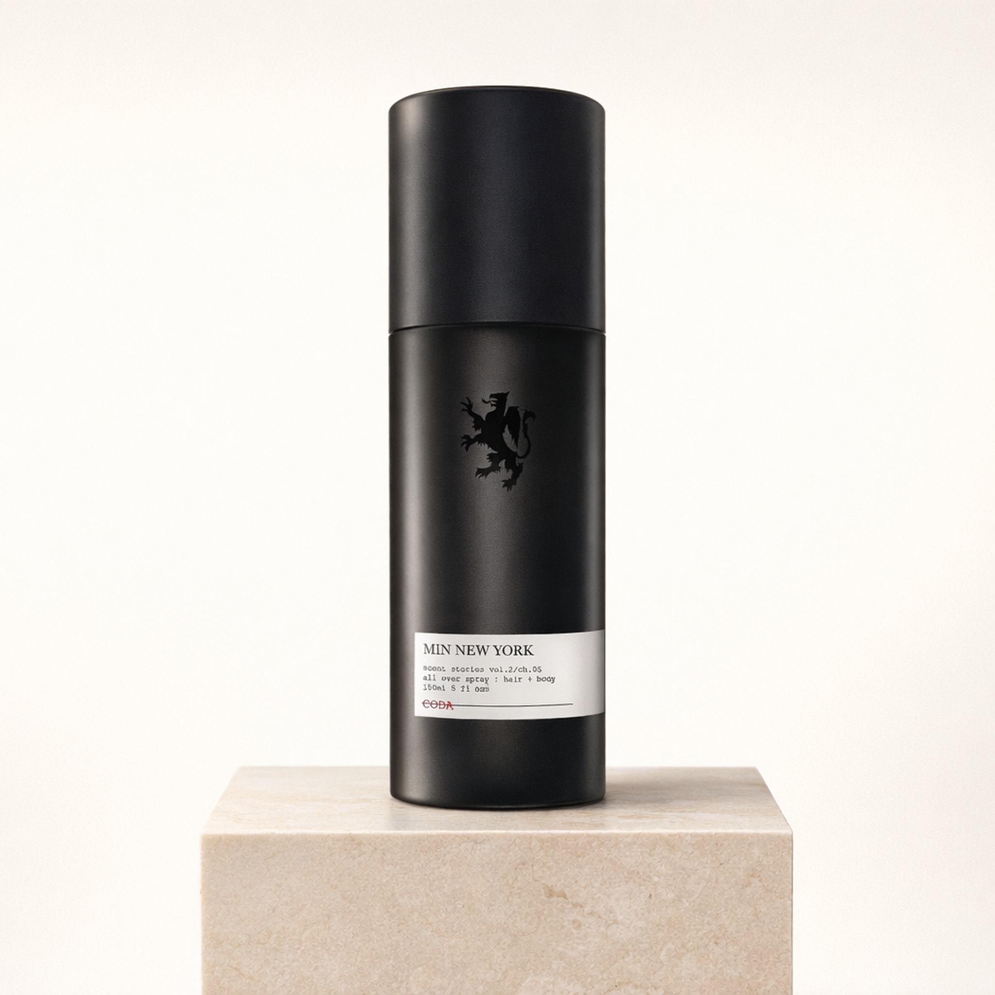 Min New York Coda Hair Mist upright pedestal gallery showcase