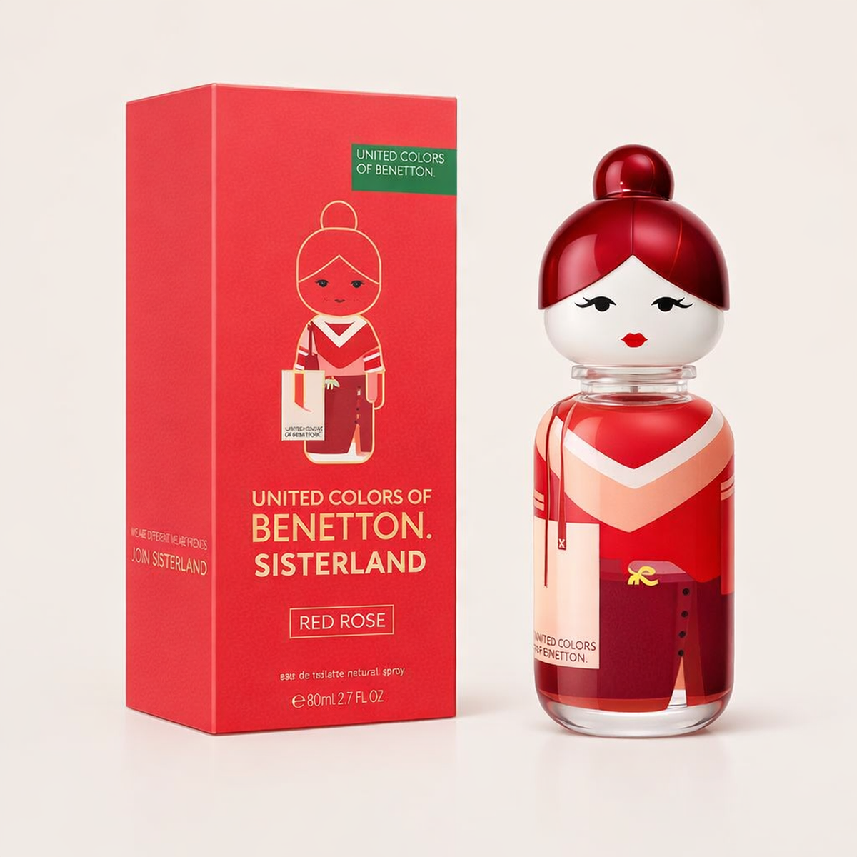 Benetton Sisterland Red Rose EDT For Women packaging product shot gallery showcase
