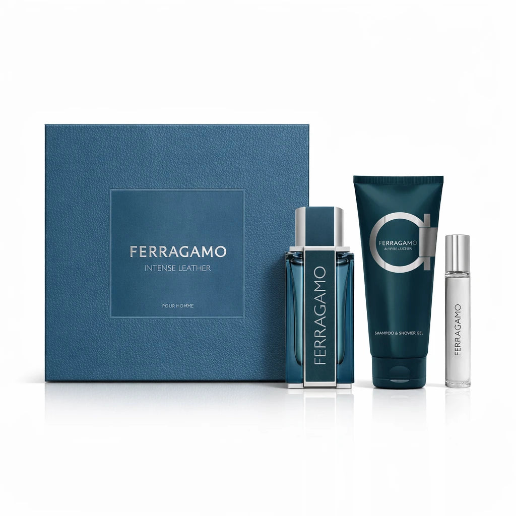 Salvatore Ferragamo Intense Leather EDP Shower Gel Gift Set OpenAI studio hero