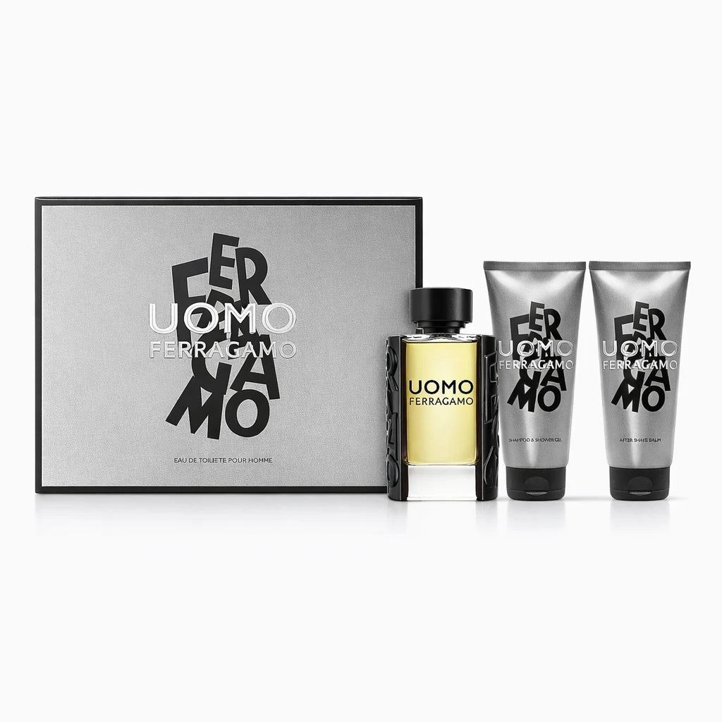 Salvatore Ferragamo Uomo EDT For Men Shower Gel Gift Set OpenAI studio hero
